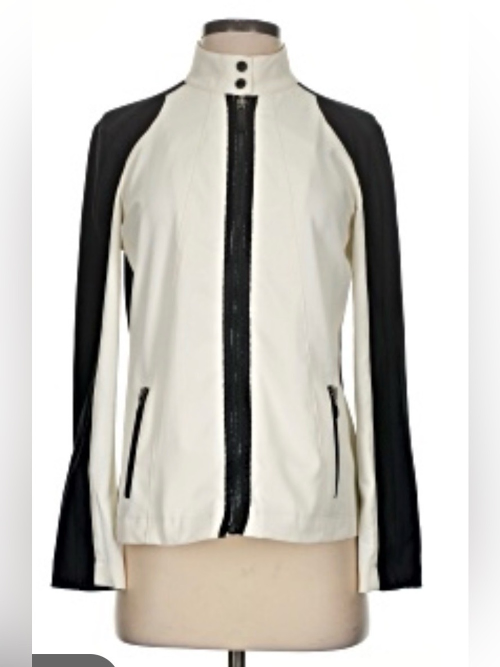 Zenergy By Chicos Colorblock Black/ White Women’s Lightweight Jacket L.